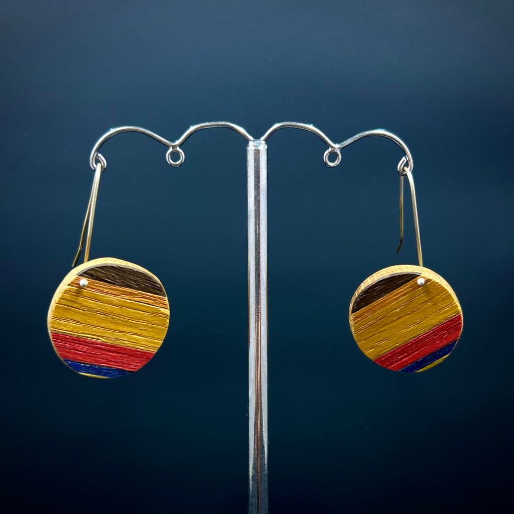 Inke Falkner i.f.made | Earrings | Striped - hanging circles
