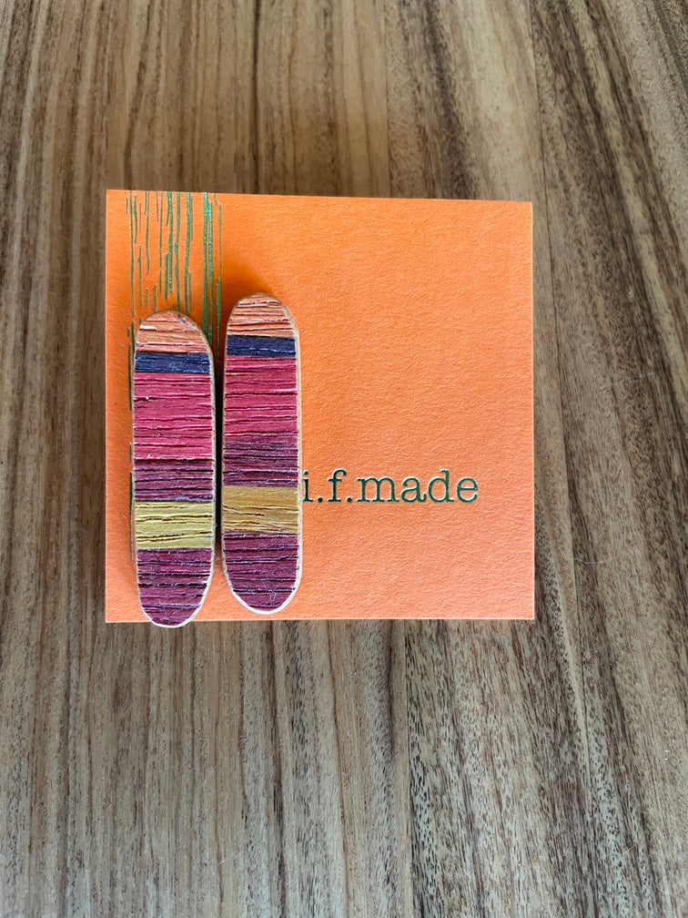 i.f.made | Earrings | Striped - stud rods