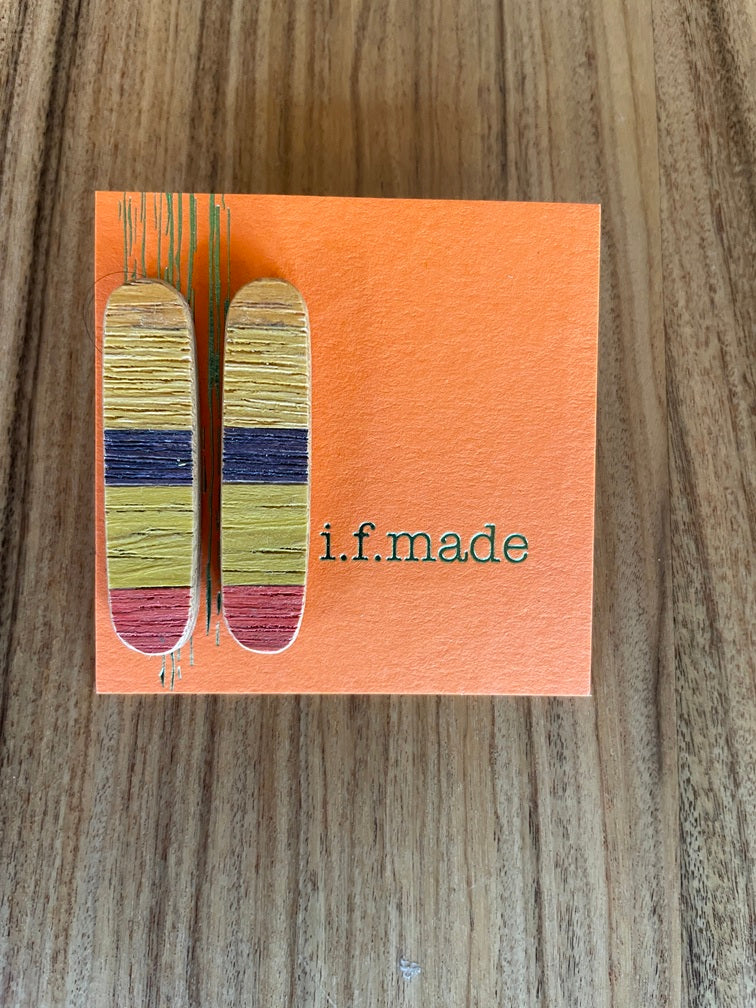 i.f.made | Earrings | Striped - stud rods