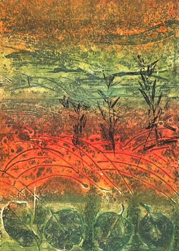 Jo Hollier | Printmaking | Sunrise on the Teatree