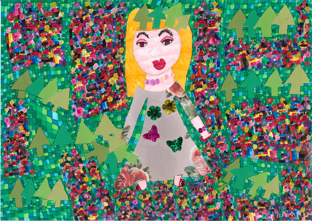 Lien To | Artwork | Beautiful Julia with Flowers and Butterflies