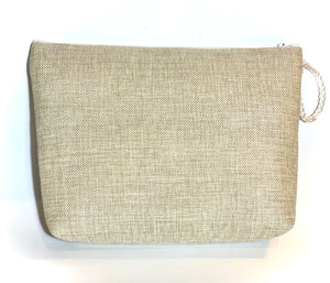 SmartAlex Textiles | zip top bag | beige fabric cosmetic bag #15