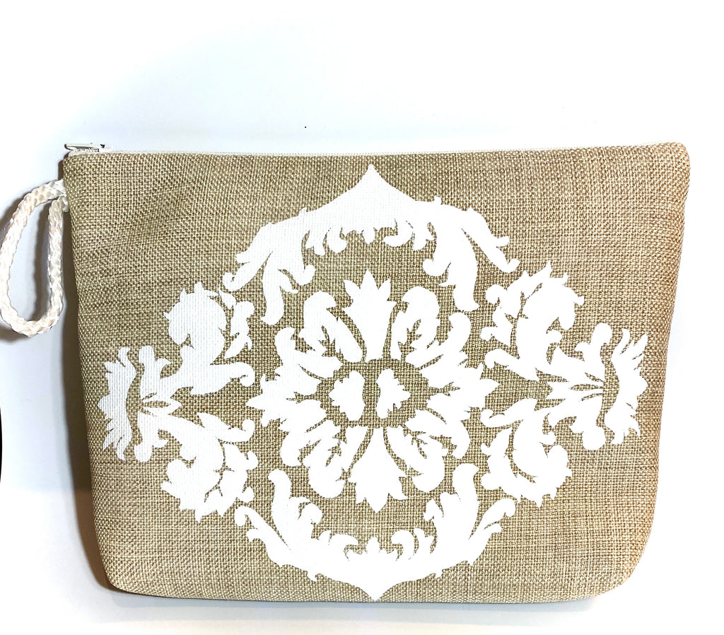 SmartAlex Textiles | zip top bag | beige fabric cosmetic bag #15