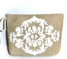 Load image into Gallery viewer, SmartAlex Textiles | zip top bag | beige fabric cosmetic bag #15