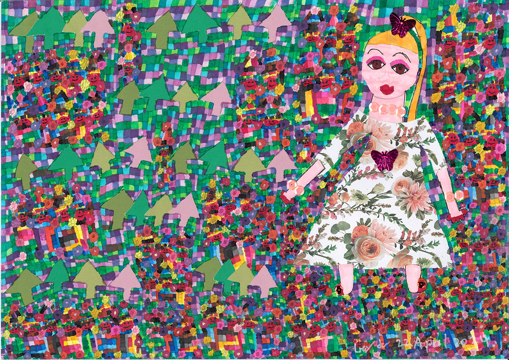 Lien To | Artwork | Julia in a Pine Forest with Cherry Blossoms
