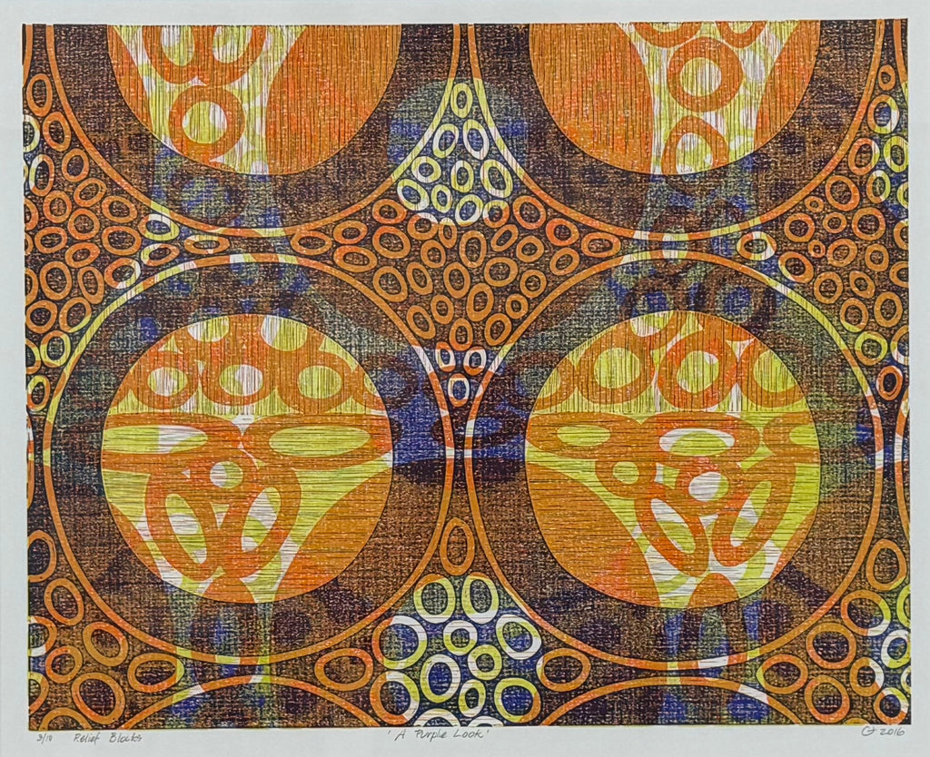 Christine  Upton | Printmaking | A Purple Look 3/10