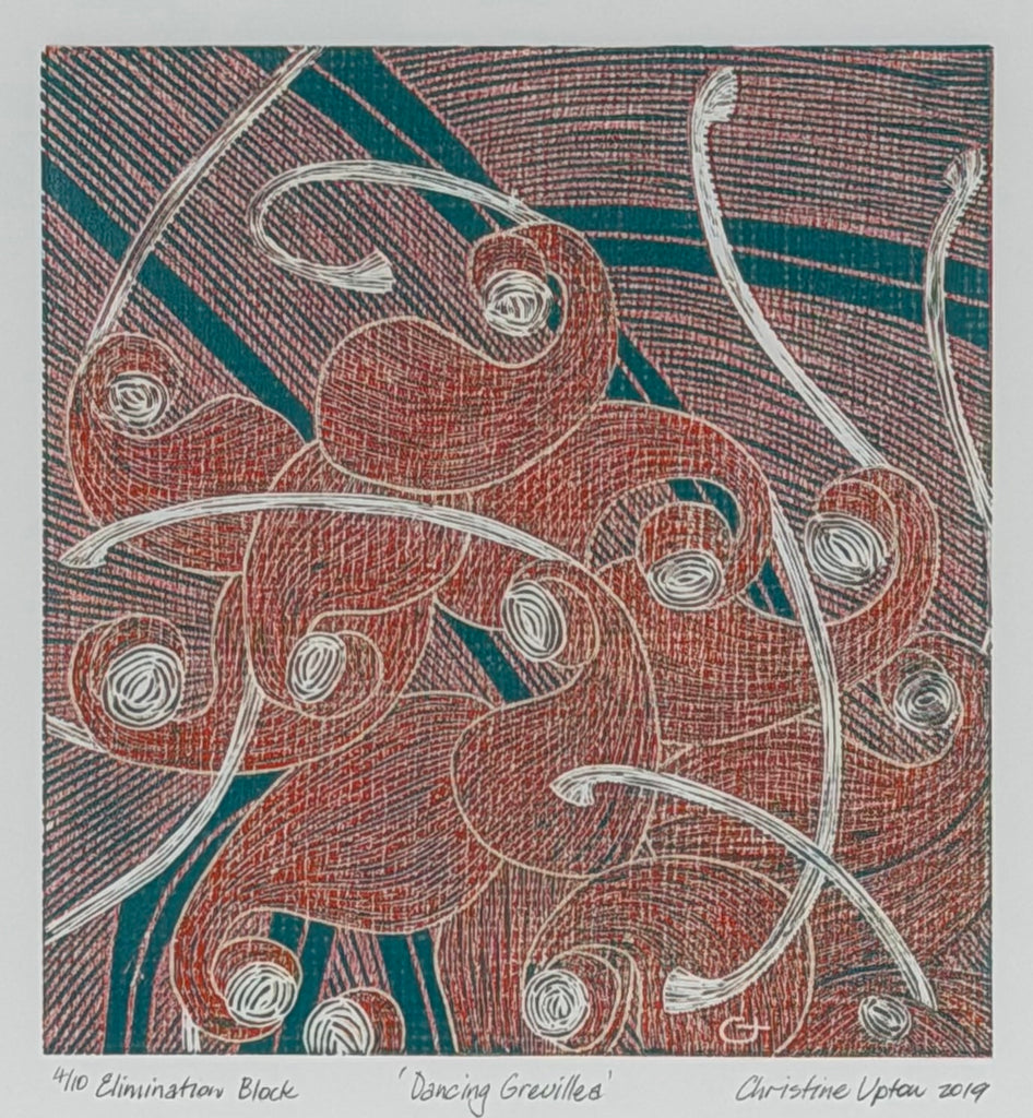 Christine  Upton | Printmaking | Dancing Grevillea 4/10