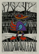 Christine  Upton | Printmaking | Rock Rapper Wacky Bird 8/50