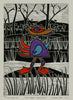 Christine  Upton | Printmaking | Rock Rapper Wacky Bird 8/50