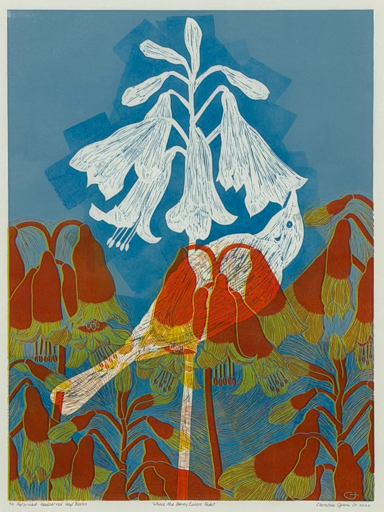 Christine  Upton | Printmaking | Where the Honey Eaters Feast 3/6