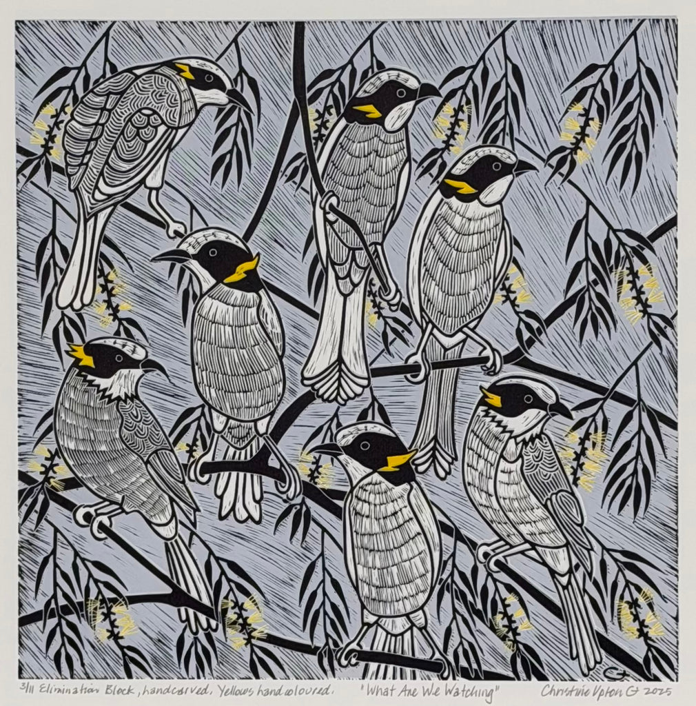 Christine  Upton | Printmaking | What are We Watching 3/11