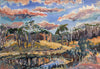 Sophie Baker | Circumnavigating the bush capital from (bike) saddle | Painting | Sunset at the Artist's Campsite