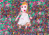 Lien To | Artwork | Julia in in Red Pink and Green Pine Forest