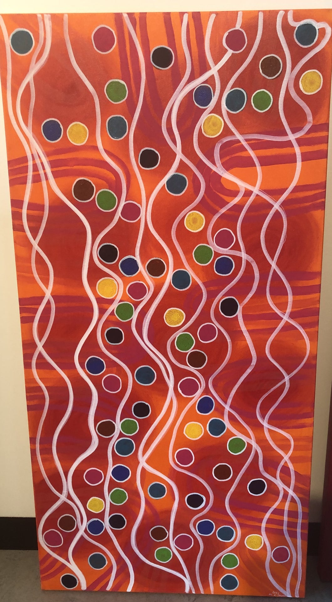 Maurice Shipp | Painting | Orange background, coloured circles