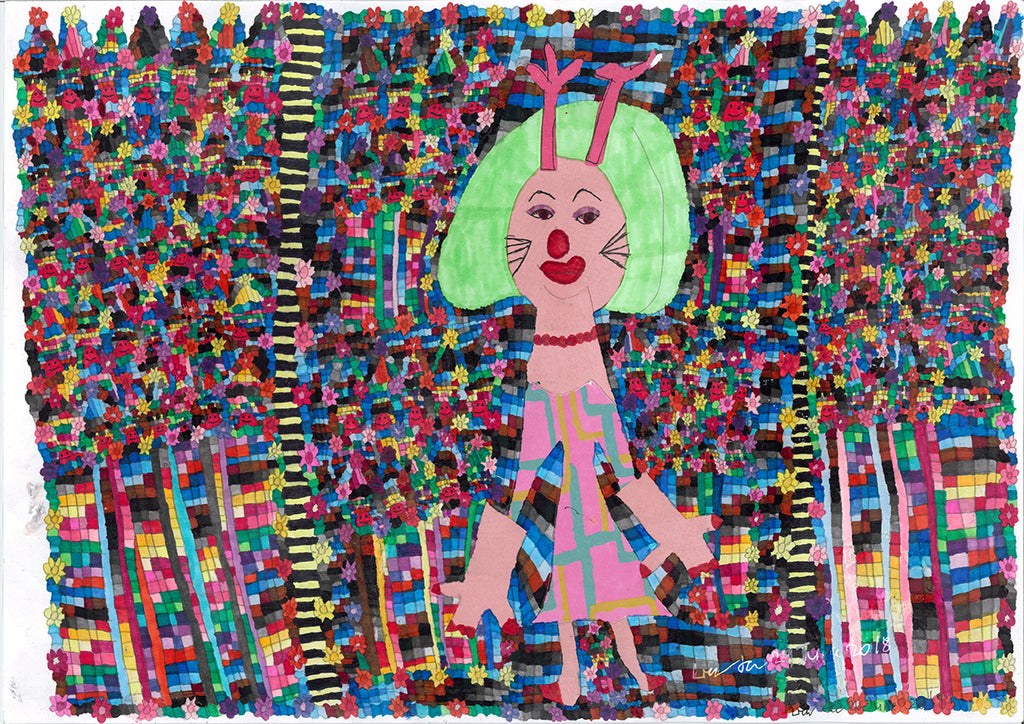 Lien To | Artwork | Mrs Bossy Boots with Reindeer Antlers