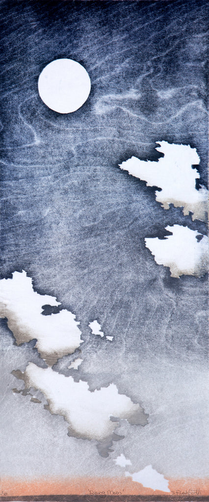 Susan Rushforth |  Rock at the Roadside | Rising moon