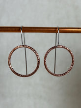 Load image into Gallery viewer, Clewdoodle | Earrings | Copper Hammered Ring Earrings