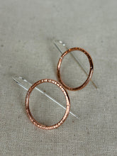 Load image into Gallery viewer, Clewdoodle | Earrings | Copper Hammered Ring Earrings