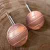 Clewdoodle | Earrings | Copper Stripe Fabric Texture Hook Earrings
