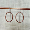 Clewdoodle | Earrings | Copper Hammered Loop Hook Earrings