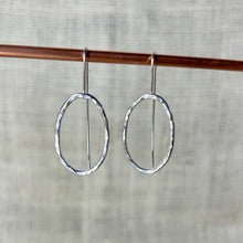 Load image into Gallery viewer, Clewdoodle | Earrings | Silver Hammered Loop Hook Earrings
