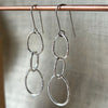 Clewdoodle | Earrings | Silver Hammered Triple Loop Hook Earrings
