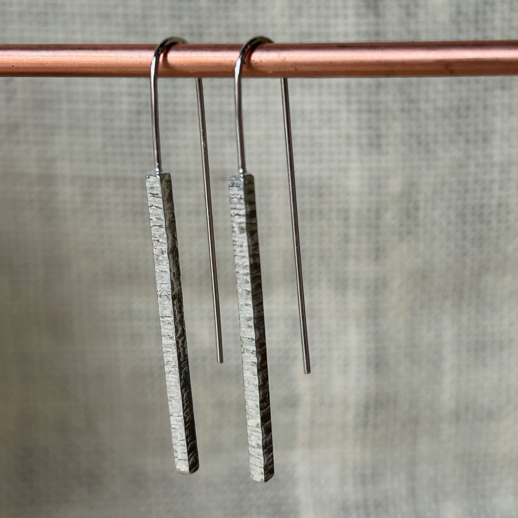 Clewdoodle | Earrings | Silver Lines Hook Earrings