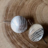 Clewdoodle | Earrings | Silver Gauze Texture Hook Earrings