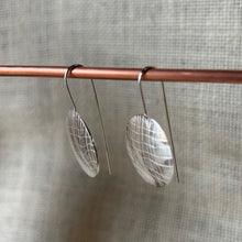 Load image into Gallery viewer, Clewdoodle | Earrings | Silver Gauze Texture Hook Earrings
