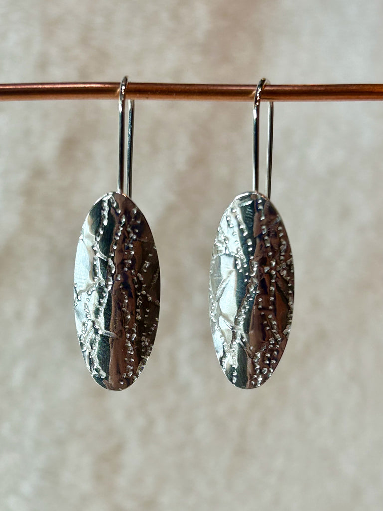 Clewdoodle | Earrings | Silver Organic Texture Earrings