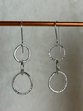 Load image into Gallery viewer, Clewdoodle | Earrings | Silver Hammered Triple Ring Earrings
