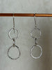Clewdoodle | Earrings | Silver Hammered Triple Ring Earrings
