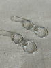 Clewdoodle | Earrings | Silver Hammered Triple Ring Earrings