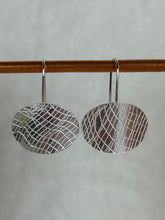 Load image into Gallery viewer, Clewdoodle | Earrings | Silver Gauze Texture Earrings