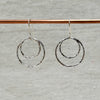 Clewdoodle | Earrings | Silver Hammered Double Ring Stud Earrings