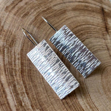 Load image into Gallery viewer, Clewdoodle | Earrings | Silver Ripple Texture Hook Earrings