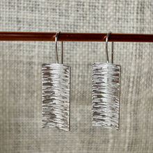 Load image into Gallery viewer, Clewdoodle | Earrings | Silver Ripple Texture Hook Earrings