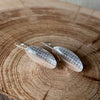 Clewdoodle | Earrings | Silver Fabric Texture Hook Earrings