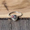 Clewdoodle | Ring | Recycled Silver Blob Ring with Garnet