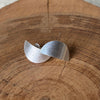 Clewdoodle | Earrings | Silver Paper Texture Semicircle Studs
