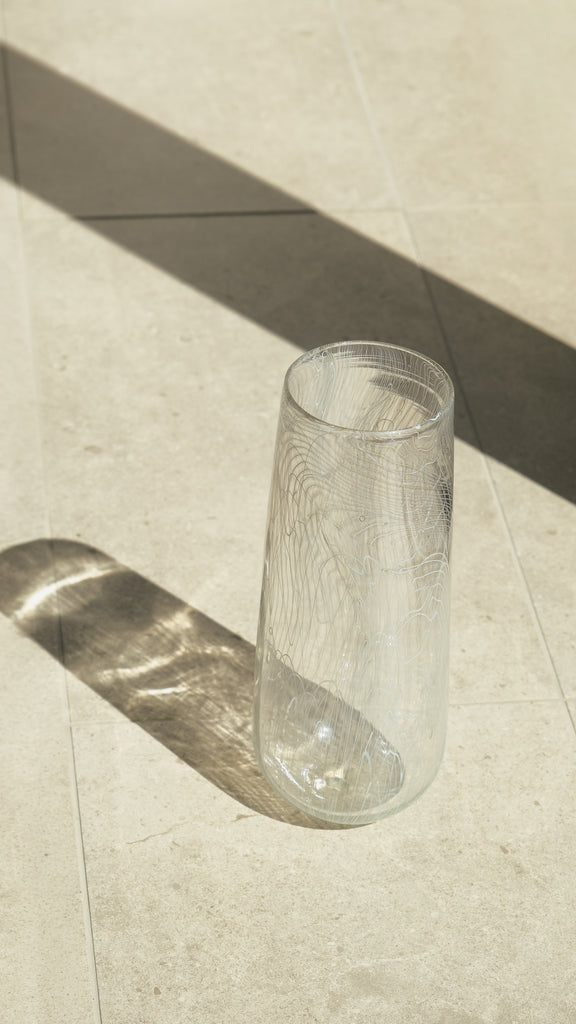 Daniel Venables | Cane Large Teardrop Vase ( Grey) |