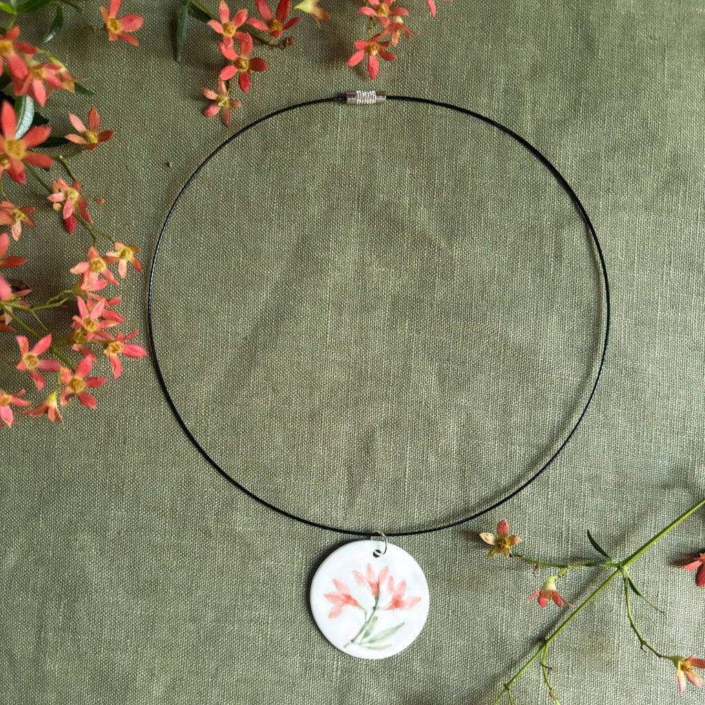 Romanda Ceramics | Pendant Hoop Necklace | Christmas Bush