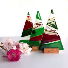 Load image into Gallery viewer, A Fiery Heart | Table-top Christmas tree in wooden stand |