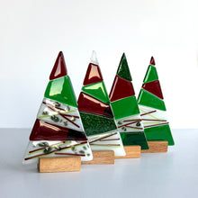 Load image into Gallery viewer, A Fiery Heart | Table-top Christmas tree in wooden stand |