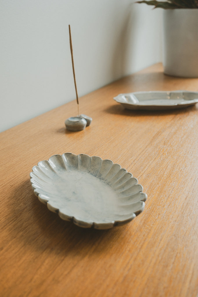 Jacky Lo | Ceramics | Oval Petal Plate (Pale Blue)