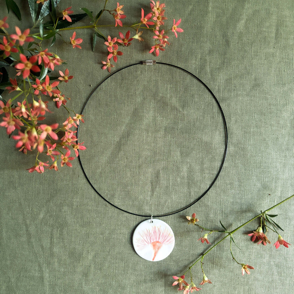 Romanda Ceramics | Pendant Hoop Necklace | Gum Flower