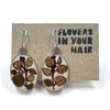Irina Nazarova | Earrings | Leaves on white – oval