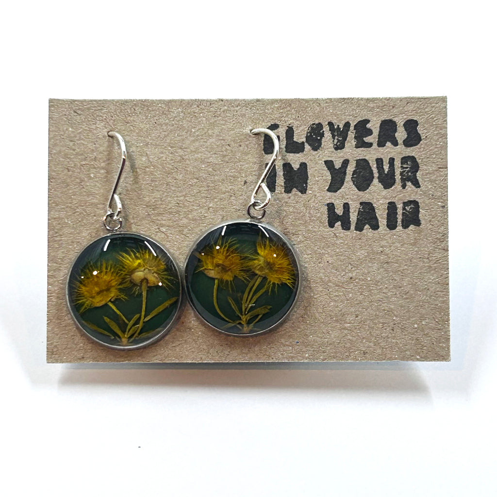 Irina Nazarova | Earrings | Yellow flower – round