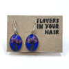 Irina Nazarova | Earrings | Purple bloom on blue