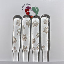 Load image into Gallery viewer, A Fiery Heart | Glass | Swizzle sticks- snowflakes